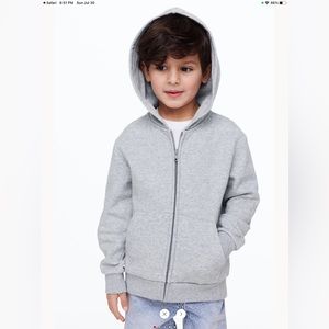 Boy’s sweatshirt jacket, light grey melange, 6-8yo, H&M